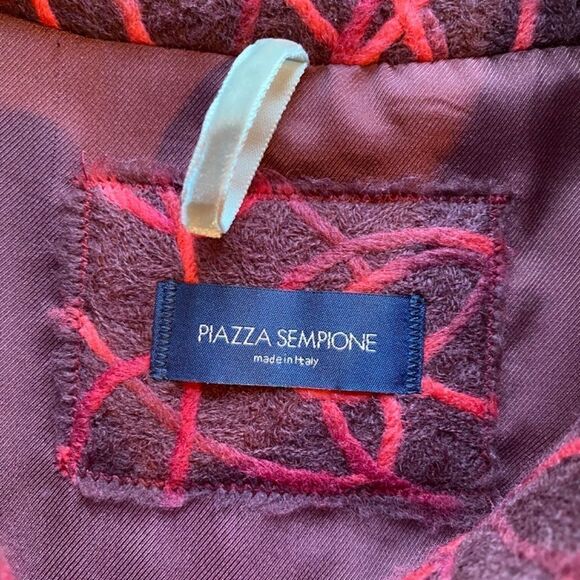 Vintage PIAZZA SEMPIONE Wool Orang Print Jacket Size IT 42 New 0203 - Picture 8 of 11